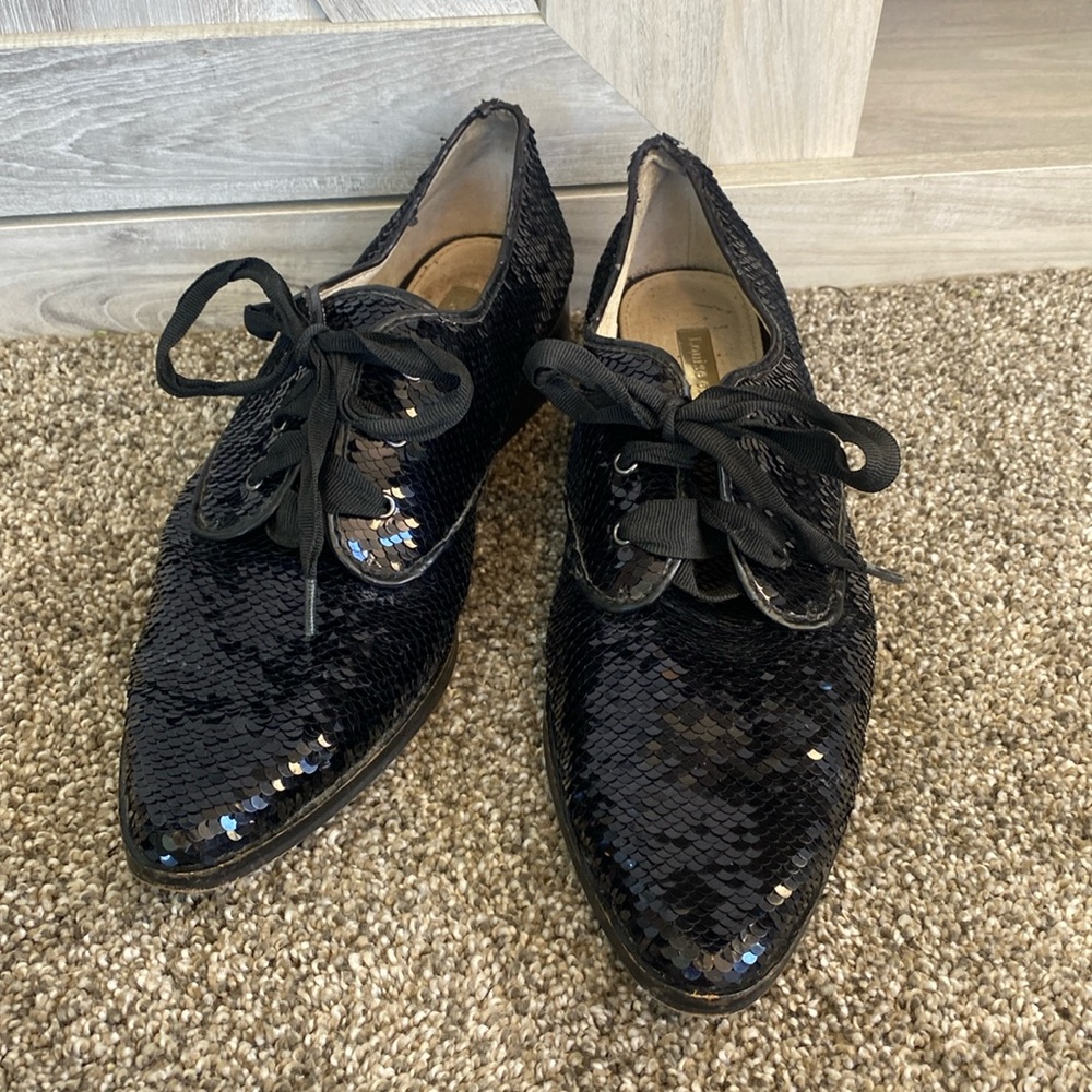 Louise et Cie black sequins flat shoes 7.5